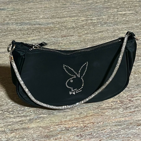 PLAYBOY Handbags - Playboy bunny handbag with rhinestone bunny and strap